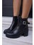 Karol Kadın Siyah Gercek Deri Kalin Topuklu Bot 4