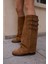 Jakup Kadın Kahverengi Gercek Deri Suet Çizme 1
