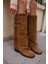 Jakup Kadın Kahverengi Gercek Deri Suet Çizme 7