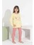 Kız Çocuk Interlok Pijama Takımı Uzun Kollu Rahat Kesim 8407 Sarı 4
