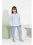 Kız Çocuk Interlok Pijama Takımı Uzun Kollu Rahat Kesim 8407M 4