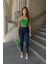 Kadın Yüksek Bel Skinny Fit Koyu Mavi Jean Pantolon 3