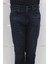 Fistan Store Erkek Lacivert Yüksek Bel Rahat Kesim Boru Paça Jean Pantolon 2