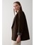 Kahverengi Çizgili Astarlı Kolu Katlamalı Blazer Ceket - 7560 11