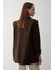 Kahverengi Çizgili Astarlı Kolu Katlamalı Blazer Ceket - 7560 12
