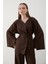 Kahverengi Ipli Kimono Takım - 8864 6