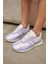 Fabiana Kadin Beyaz Lila Detay Airtaban Detay Sneakers 7
