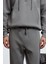 ANSEL Erkek Lastikli Dar Paça Üç Cepli Yumuşacık Organik Pamuklu Koyu Gri Eşofman Altı 5