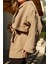 Camel Oversize Düşük Omuz Kısa Trenç - 9580 7