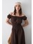 Kahverengi Büzgülü Elbise 9