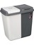 90 Lt Iki Bölmeli Kirli Çamaşır Sepeti Çift Hazneli Büyük Boy Kapaklı Gri-Beyaz 1