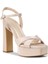 Kadın Bej Abiye Platform Topuklu Ayakkabı - SM210ZBEJM02 5