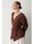 Kahverengi Çok Düğmeli Kimono 12