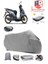 Yuki Route 110 Motor Brandası Gri Arka Çanta Uyumlu Motorsiket Brandası Motor Örtüsü Çadır Su Geçirmez Motosiklet Kılıfı Motor Brandası 1