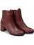 Kadın Bordo Hakiki Deri Fermuarlı Bot - A5810ZBRDC01 3
