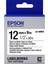 Epson LK-4WBW Güçlü Yapışkanlı Beyaz Üzeri Siyah 12MM 9metre Etiket 1