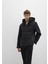 Su İtici Kapüşonlu Siyah Şişme Mont 0110675-71379 2