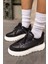 Keddy Kadın Siyah Gercek Deri Eva Taban Sneaker 6