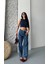 Baggy Kar Yıkama Jeans Pantolon Koyu Mavi D2007 1