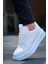 KB-006 Kuback Beyaz Cilt Yüksek Taban Bağcıklı Günlük Erkek Ayakkabı 6
