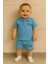 "your Bear" Nakışlı Polo Yaka Şortlu Bebek Takımı - Yazlık 2'li Set 1109M 5
