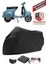 Piaggio Vespa 150 Siyah Motorsiket Brandası Motor Örtüsü Çadır Su Geçirmez Motosiklet Kılıfı Motor Brandası 1