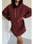 Kadın Kapüşonlu Taş Detaylı Sweatshirt Elbise 1