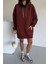 Kadın Kapüşonlu Taş Detaylı Sweatshirt Elbise 4