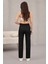 Kadın Yüksek Bel Havuç Model Beli Lastikli Dar Paça Pantolon 4