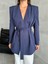 Lacivert Elegant Kuşaklı Ceket 8