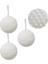 Yılbaşı Topu Inci Kaplama Çam Ağacı Süsü Beyaz 8 cm 3'lü 3