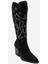 Kadın Yüksek Topuk Sivri Burun Çizme Gerçek Süet Deri Zy 1609 Siyah 3