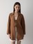 Kahve %100 Pamuk Keten Bağcık Detaylı Kimono Bluz 6