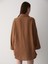 Kahve %100 Pamuk Keten Bağcık Detaylı Kimono Bluz 11