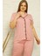 Kadın Pamuklu Cepli Kısa Kol Büyük Beden Pijama Takım NS0249 1