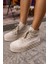 Corcy Kadın Bej Gercek Suet Sneaker Bot 6