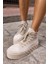 Corcy Kadın Bej Gercek Suet Sneaker Bot 7