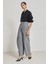 Gri Asimetrik Detaylı Geniş Paça Pantolon 5
