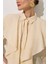 Krem Dökümlü Rahat Kesim Uzun Kollu Gömlek 9