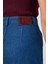 Lacivert Cep Detaylı Kot Etek 8