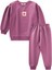 Etiket Detaylı Sweatshirt Takım 1-7 Yaş Fuşya 1