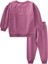 Etiket Detaylı Sweatshirt Takım 1-7 Yaş Fuşya 2