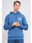 Çetinkaya Chester Polo 4227 3 Iplik Kapüşonlu Baskılı Indigo Sweatshirt 1