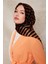 Camel Şerit Desenli Twill Ipek Eşarp 2
