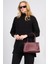 Çetinkaya Miya Mira Modest 8630 Kadın Dik Yaka Akrilik Yırtmaçlı Triko Kazak Siyah 1