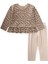 Desenli Uzun Kollu T-Shırt Takım 1-8 Yaş Bej 2