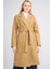 Çetinkaya Fithit 5319 Kadın Loose Fit Kaşe Kaban Camel 1
