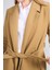 Çetinkaya Fithit 5319 Kadın Loose Fit Kaşe Kaban Camel 5