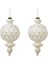 Yılbaşı Ağaç Süsü Retro Altın Eskitme Detaylı Sarkıt Beyaz Gold 16 cm 2'li Set 3