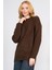Çetinkaya Miya Mira Modest 8658 Kadın Bisiklet Yaka Akrilik Triko Kazak Kahve 1